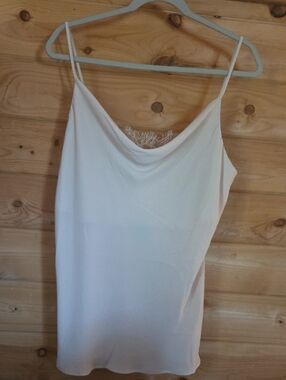Cowl Neck - Eyelash Lace Tank Top